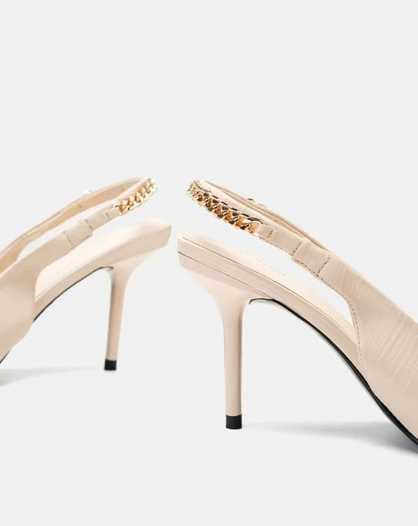 Giày Cao Gót Slingback Phối Xích - Image 5