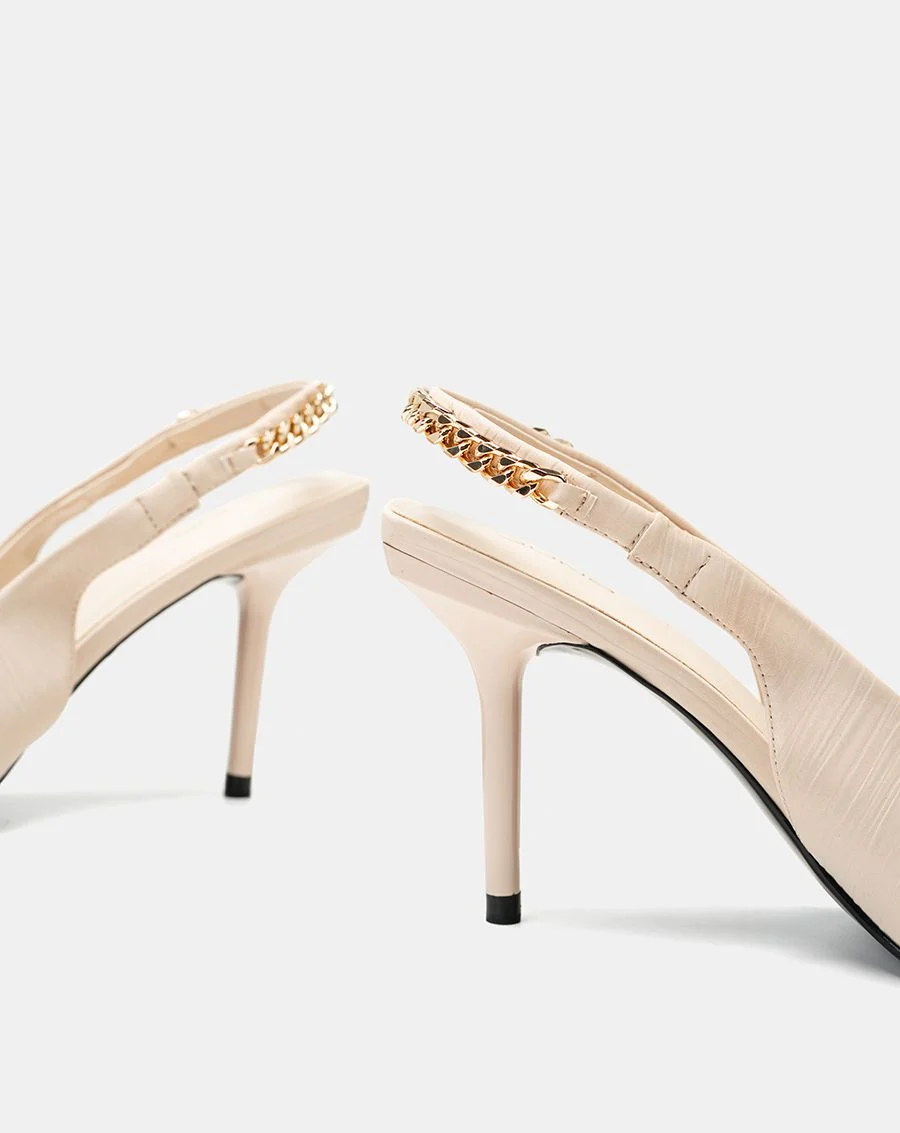 Giày Cao Gót Slingback Phối Xích - Image 5